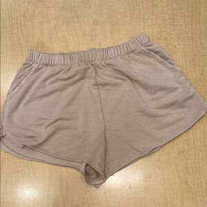 Aerie Women's Athletic Shorts in Light Beige